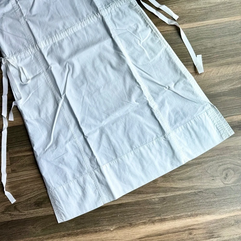 J.Crew White Cotton Tie Waist Shift Dress Short Sleeve XS